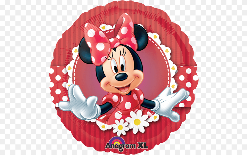 Globo Mad About Minnie Minnie Mouse Happy Birthday Balloons, Balloon, Birthday Cake, Cake, Cream Free Png