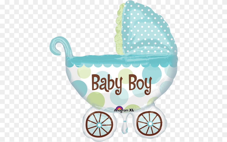 Globo Metalico 28 Baby Boy Carriola Baby Boy Arrival, Furniture, Bed, Cradle, Machine Free Png