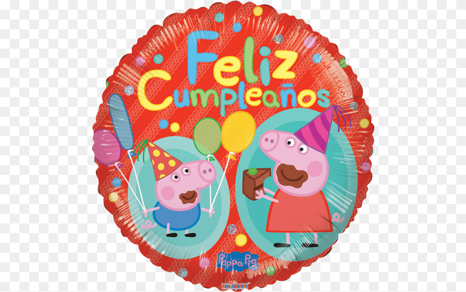 Globo Pepa Feliz Dia Rojo Georges First Day At Playgroup By Ladybird, Person, People, Birthday Cake, Cake Free Png
