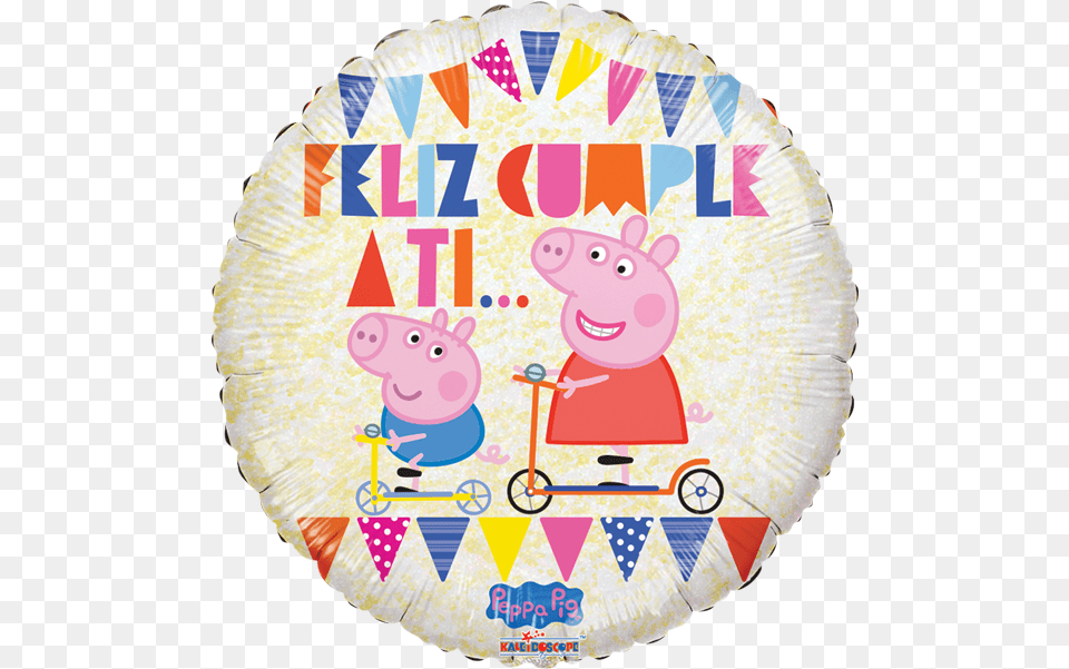Globo Pepa Y George 16 Peppa Pig Party Luncheon Napkins, Food, Person, Dessert, Cream Png