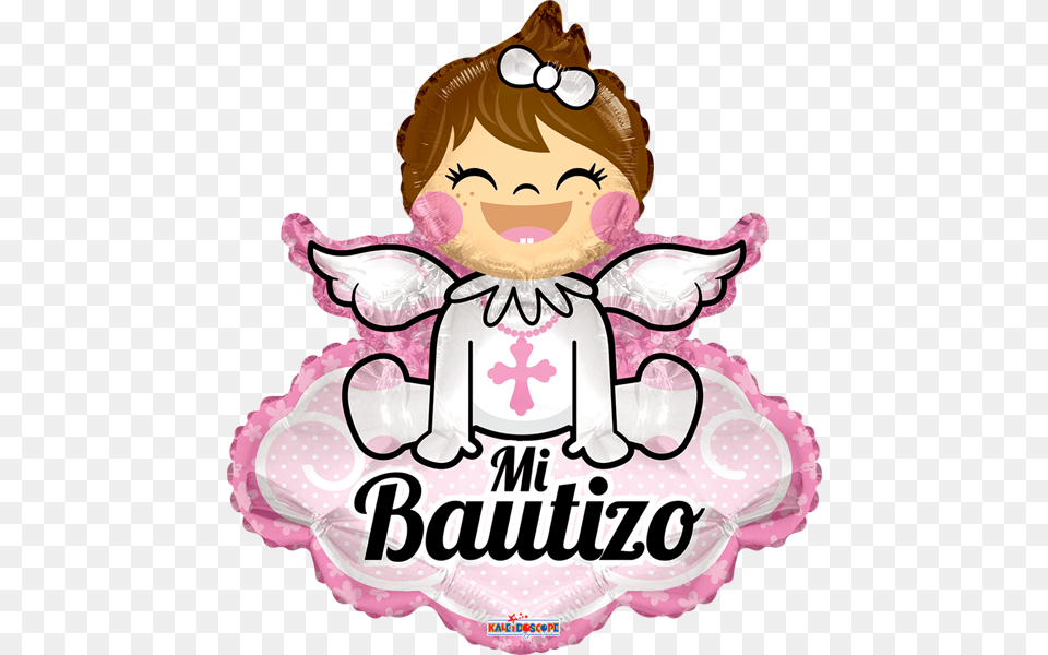 Globo Shape Mi Bautizo Angelito Con Nube Rosa, Baby, Person, Face, Head Free Png Download