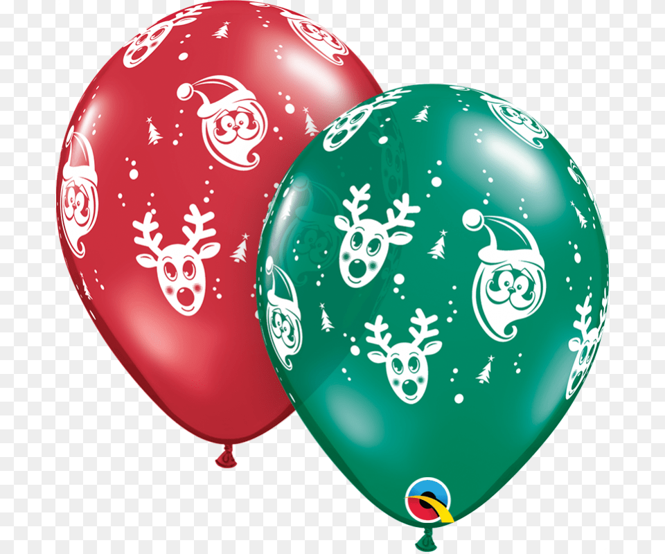 Globos Navidad Ltex Christmas Balloons 11quot Santa Amp Rudolph, Balloon Png