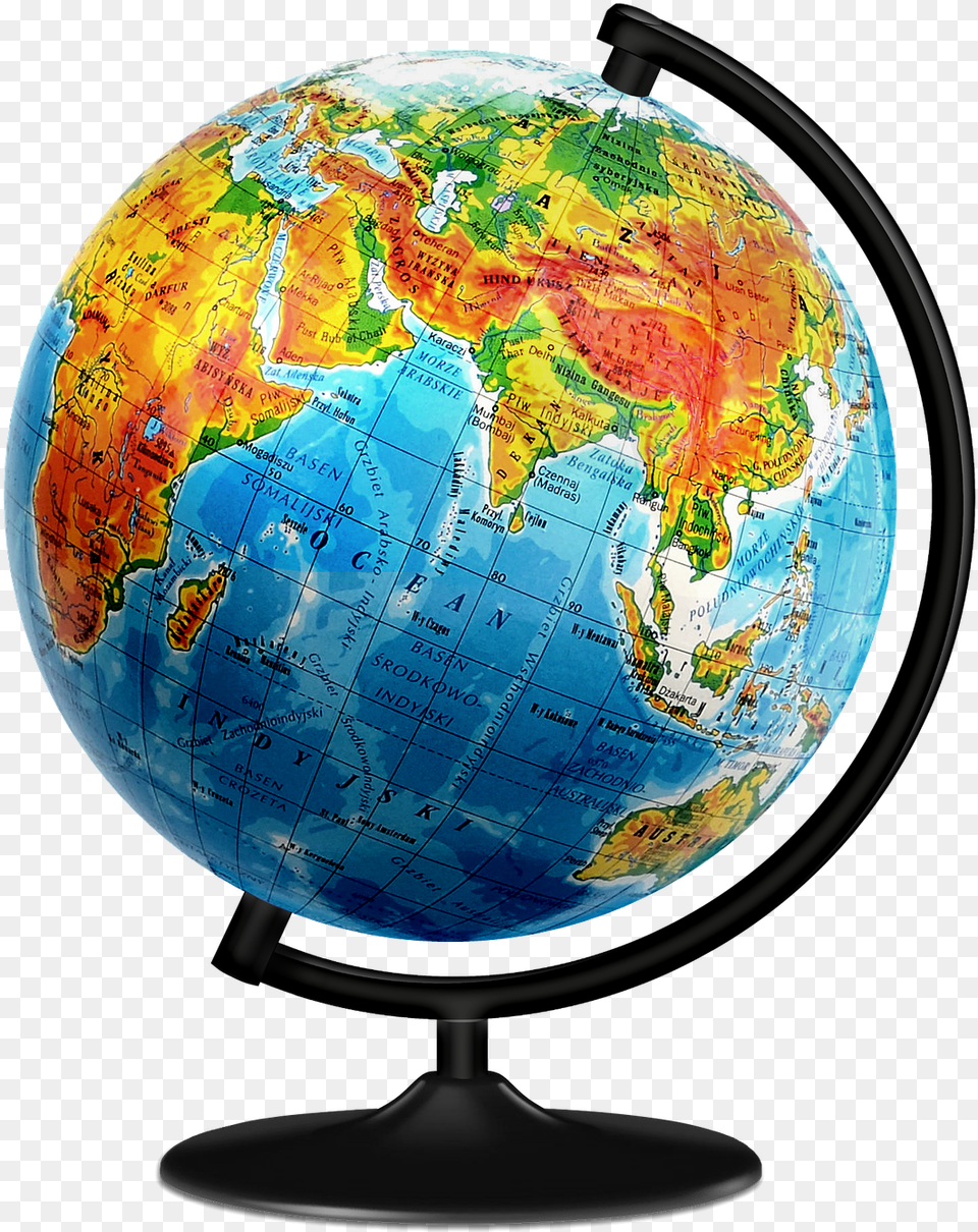 Globus Earth World Map Geography Child School Classroom Globe Transparent, Astronomy, Outer Space, Planet Free Png Download