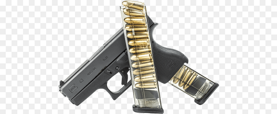 Glock 43 12 Round Magazine, Firearm, Gun, Handgun, Weapon Png Image