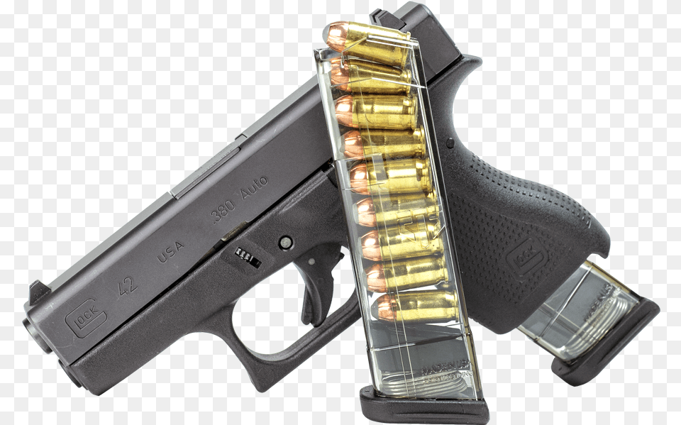 Glock 43x Extended Magazine, Firearm, Gun, Handgun, Weapon Png