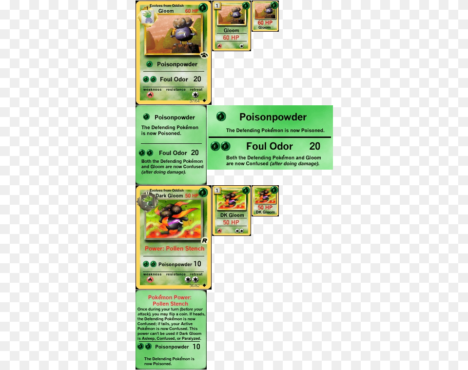 Gloom Pokemon Card, Text, Paper, Business Card Free Png