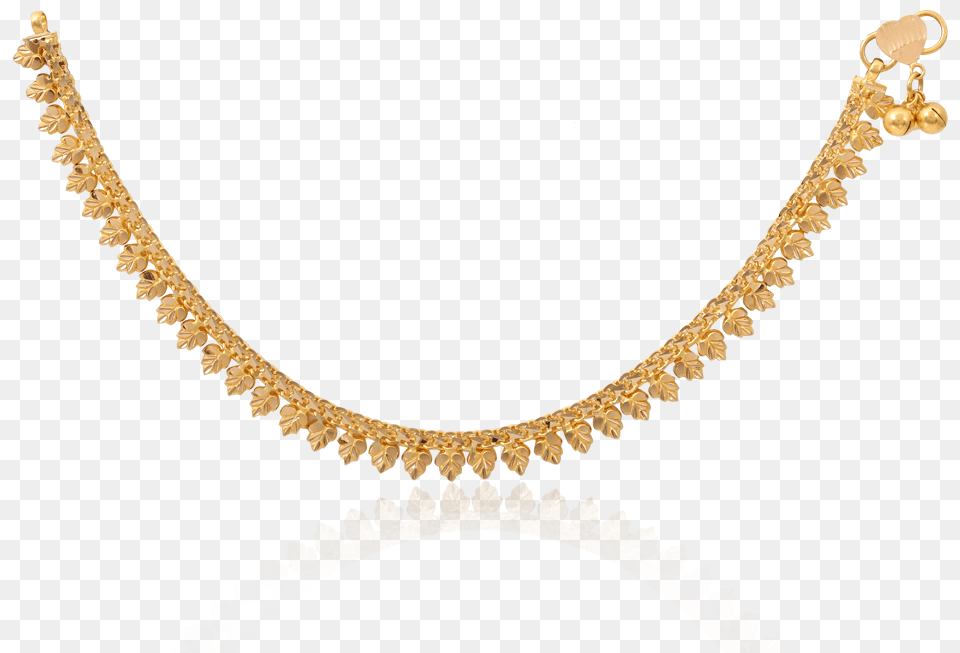 Glorious Gold Leaves Anklet Necklace Full Size Gold Anklet, Accessories, Diamond, Gemstone, Jewelry Free Png