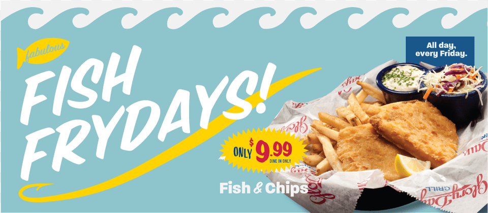Glory Days Grill Promotional Banner For Fish Fry Friday French Fries, Food, Fried Chicken, Lunch, Meal Png Image