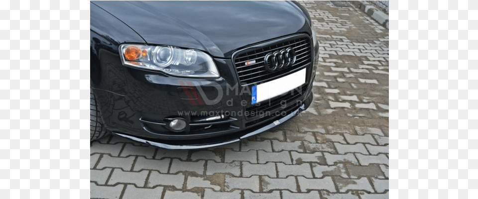 Gloss Black Front Splitter Audi A4 B7 Tmcmotorsport, Car, Transportation, Vehicle, Headlight Png