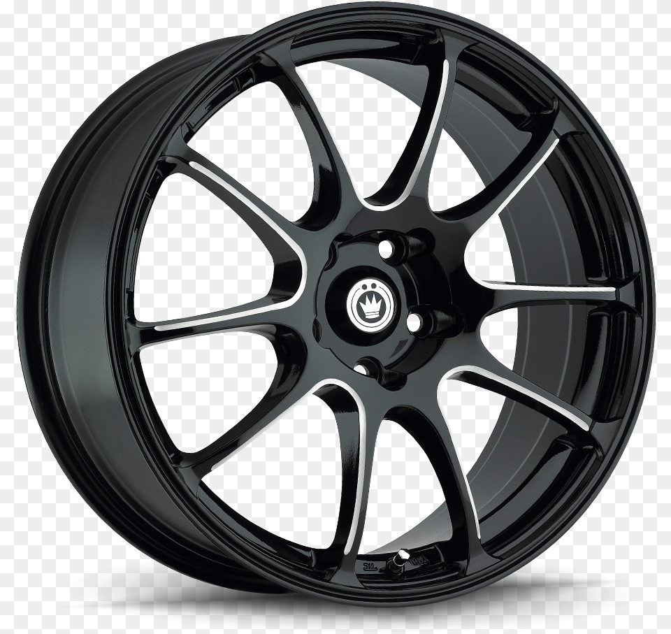 Gloss Black W Ball Cut Machined Spokes Konig Illusion Gloss Black Rim With Ball Cut Machined, Alloy Wheel, Car, Car Wheel, Machine Png