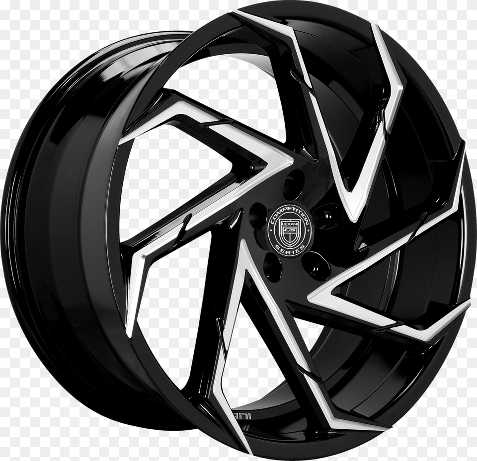 Gloss Blackcnc Grooves Lexani Cyclone Bg, Alloy Wheel, Vehicle, Transportation, Tire Free Transparent Png