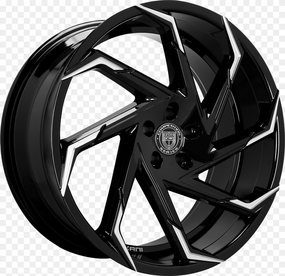 Gloss Blackmachined Tips Lexani Cyclone Rims, Alloy Wheel, Car, Car Wheel, Machine Free Png Download