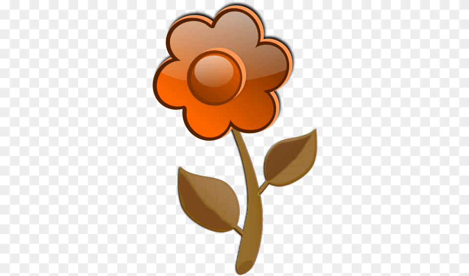 Gloss Orange Flower On Stem Vector Flower Clipart Flower Green, Leaf, Plant, Food, Fruit Png Image