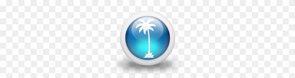 Glossy Blue Palmtree, Logo, Emblem, Symbol, Clothing Free Png Download