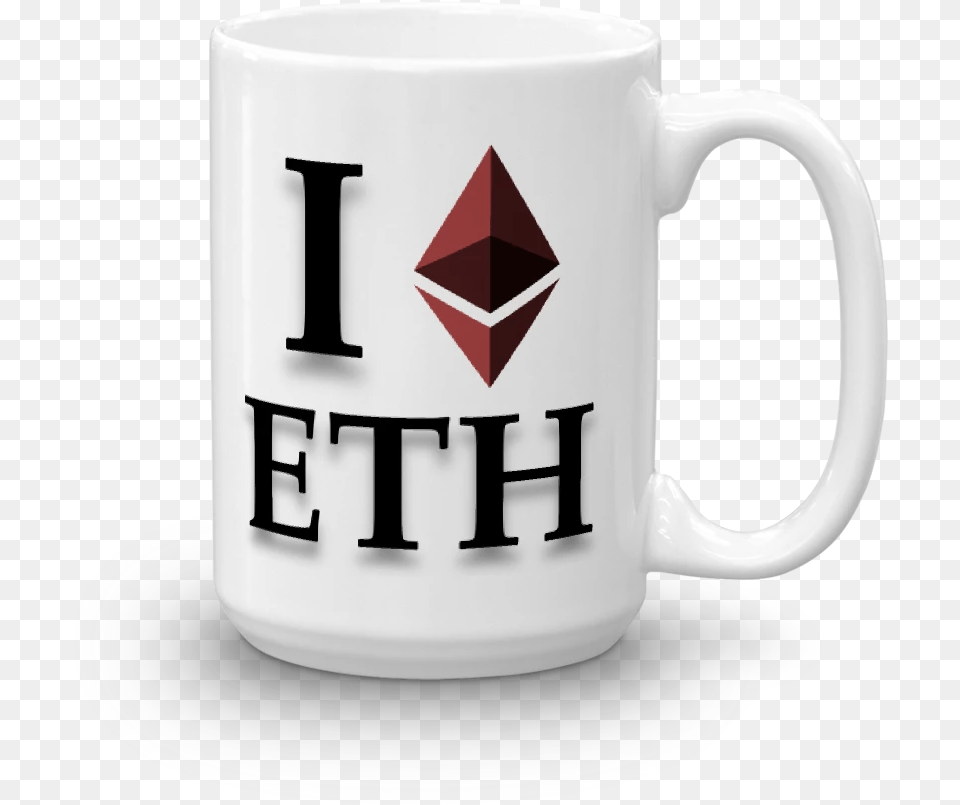 Glossy Coffee Mug I Heart Ether Logo Ethereum, Cup, Beverage, Coffee Cup Png Image