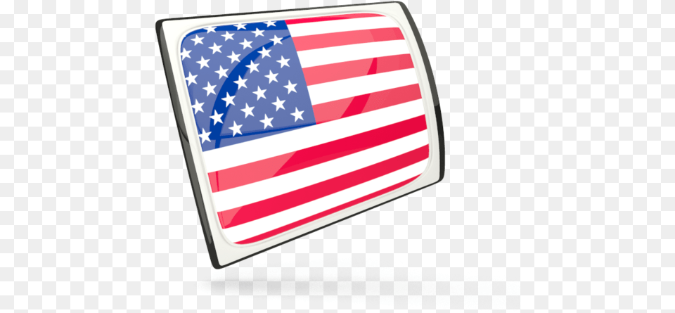 Glossy Rectangular Icon, American Flag, Flag Png