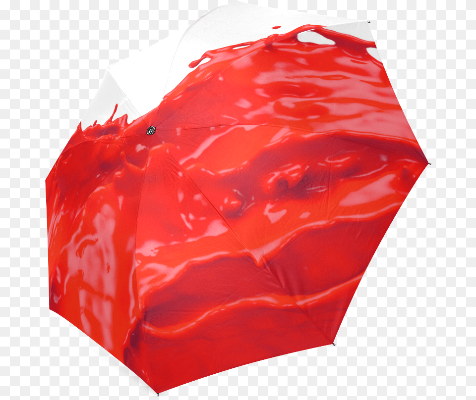 Glossy Red Paint Splash Foldable Umbrella Handbag, Canopy Png