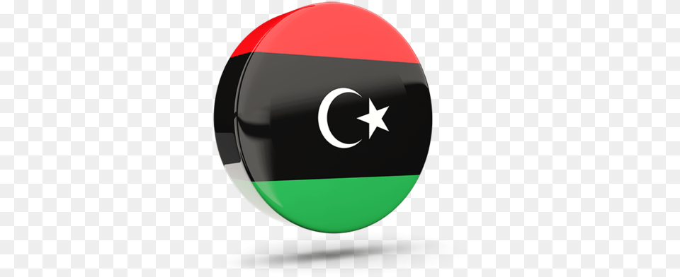Glossy Round Icon 3d Libya Flag 3d, Sphere, Symbol, Logo, Clothing Png Image