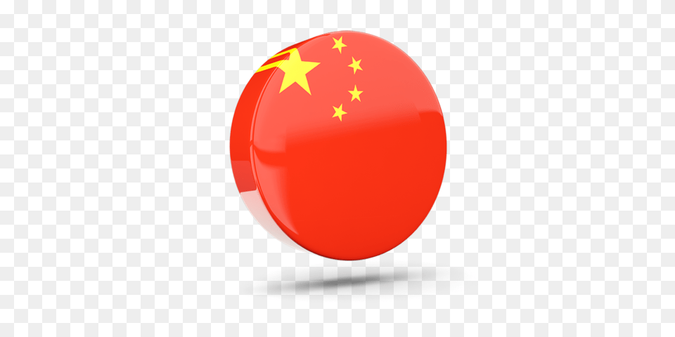 Glossy Round Icon Illustration Of Flag Of China, Sphere Png Image