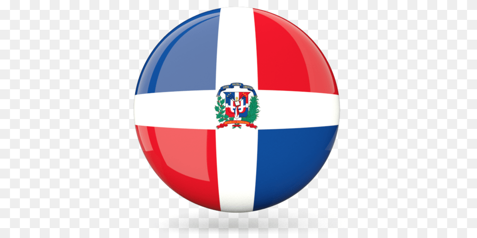 Glossy Round Icon Illustration Of Flag Of Dominican Republic, Rugby, Sport, Ball, Logo Free Png Download