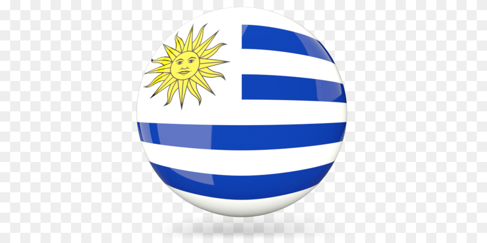 Glossy Round Icon Illustration Of Flag Of Uruguay, Ball, Soccer Ball, Soccer, Sport Png Image