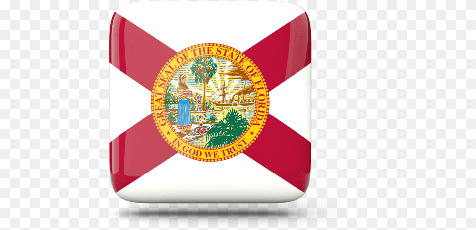Glossy Square Icon Florida State Flag, Logo, Dynamite, Weapon, Person Free Png