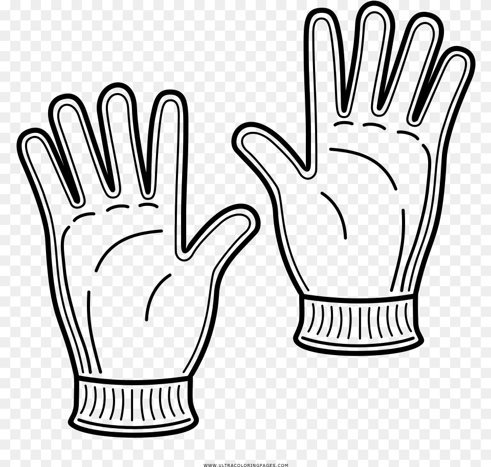 Gloves Coloring, Gray Free Png Download