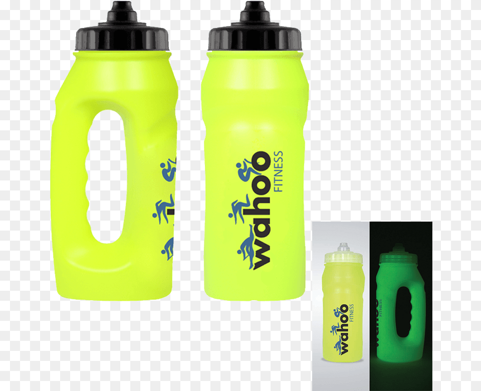 Glow In The Dark Jogging Bottles Printed Branded Fluorescent 50 X Printed 500ml Jogger Sports Bottles, Bottle, Water Bottle, Shaker Png