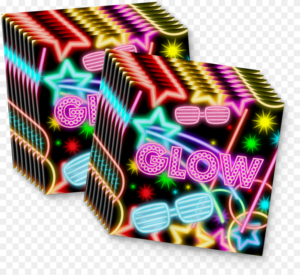 Glow Light Neon Birthday Party Tableware Kit For 16 Graphic Design, Game, Darts Free Transparent Png