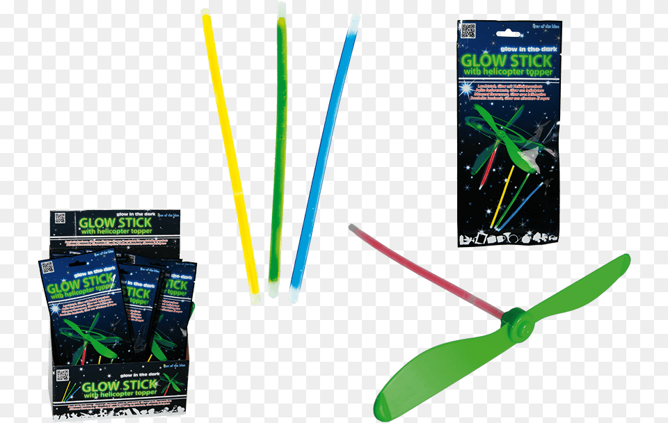 Glow Stick Mit Helikopter 4er Set Mit Aufsatz, Scissors, Machine, Propeller Free Png