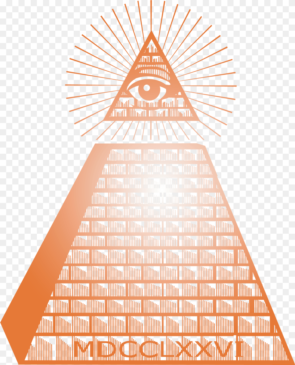 Glow Vector Triangle Simple Eye Of Providence On Pyramid, City, Architecture, Building, Clock Tower Free Png