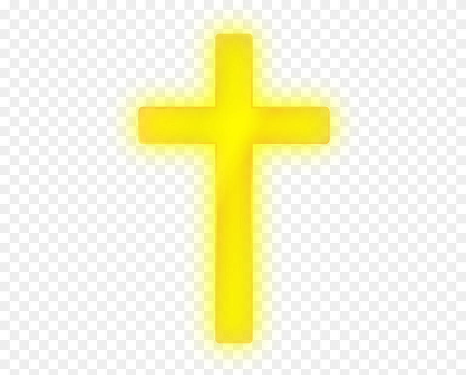 Glowing Cross Transparent Background Yellow Cross Black Background, Symbol Png