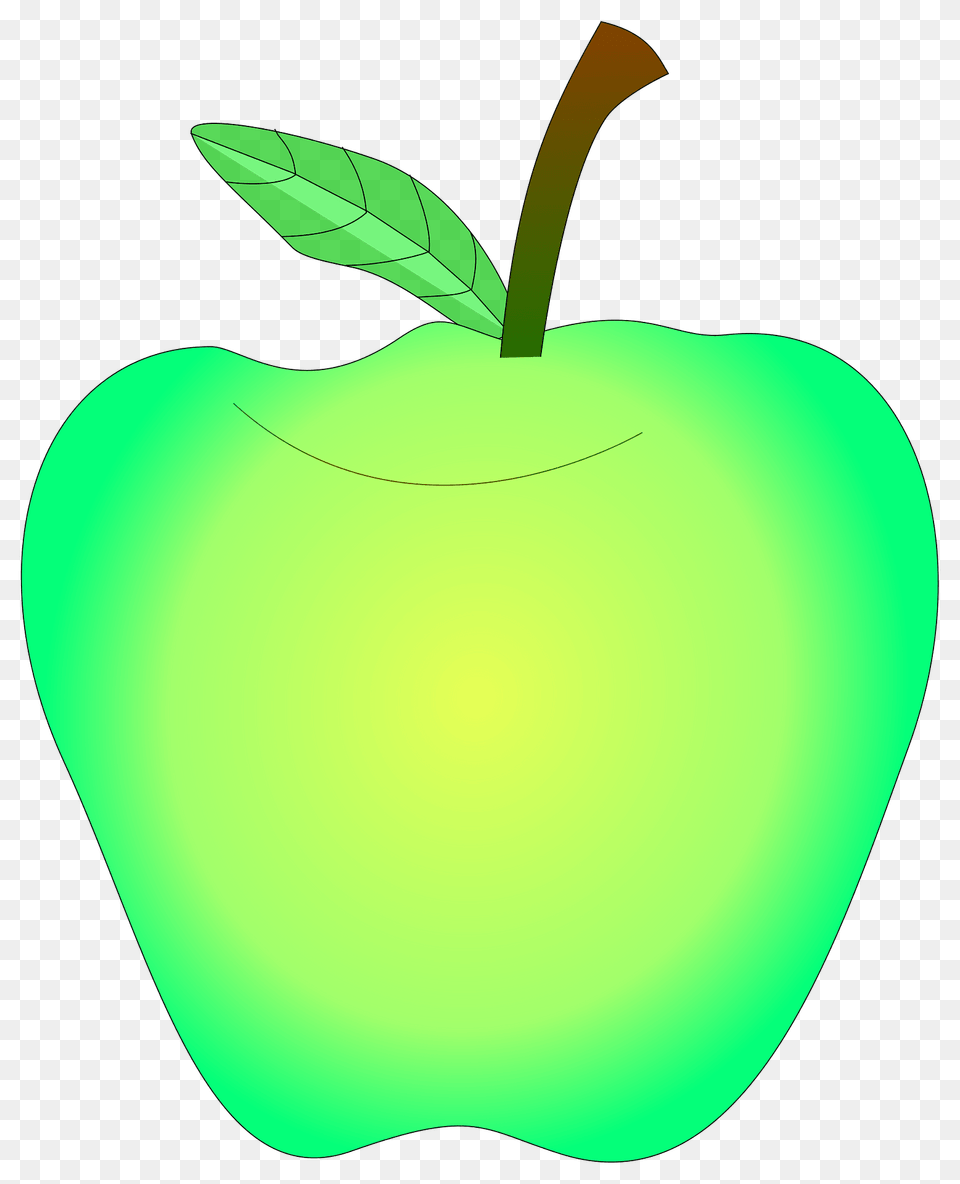 Glowing Green Apple Clipart, Food, Fruit, Plant, Produce Png Image