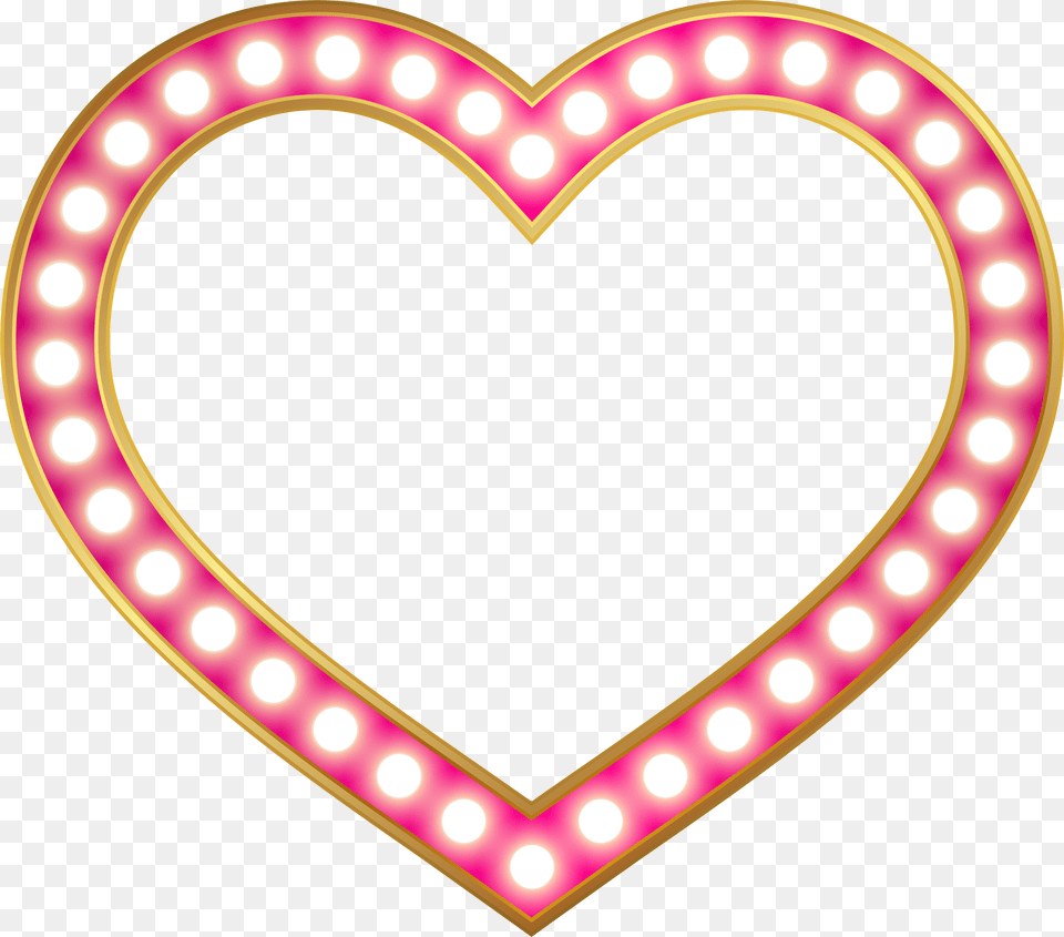 Glowing Heart Border Frame Clip Art Free Transparent Png