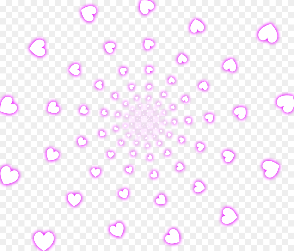 Glowing Hearts Transparent Lovely, Purple, Pattern, Computer Hardware, Electronics Free Png Download