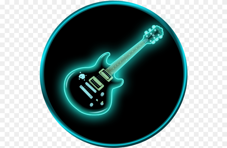 Glowing Musical Guitar Circle, Musical Instrument, Electric Guitar Free Transparent Png