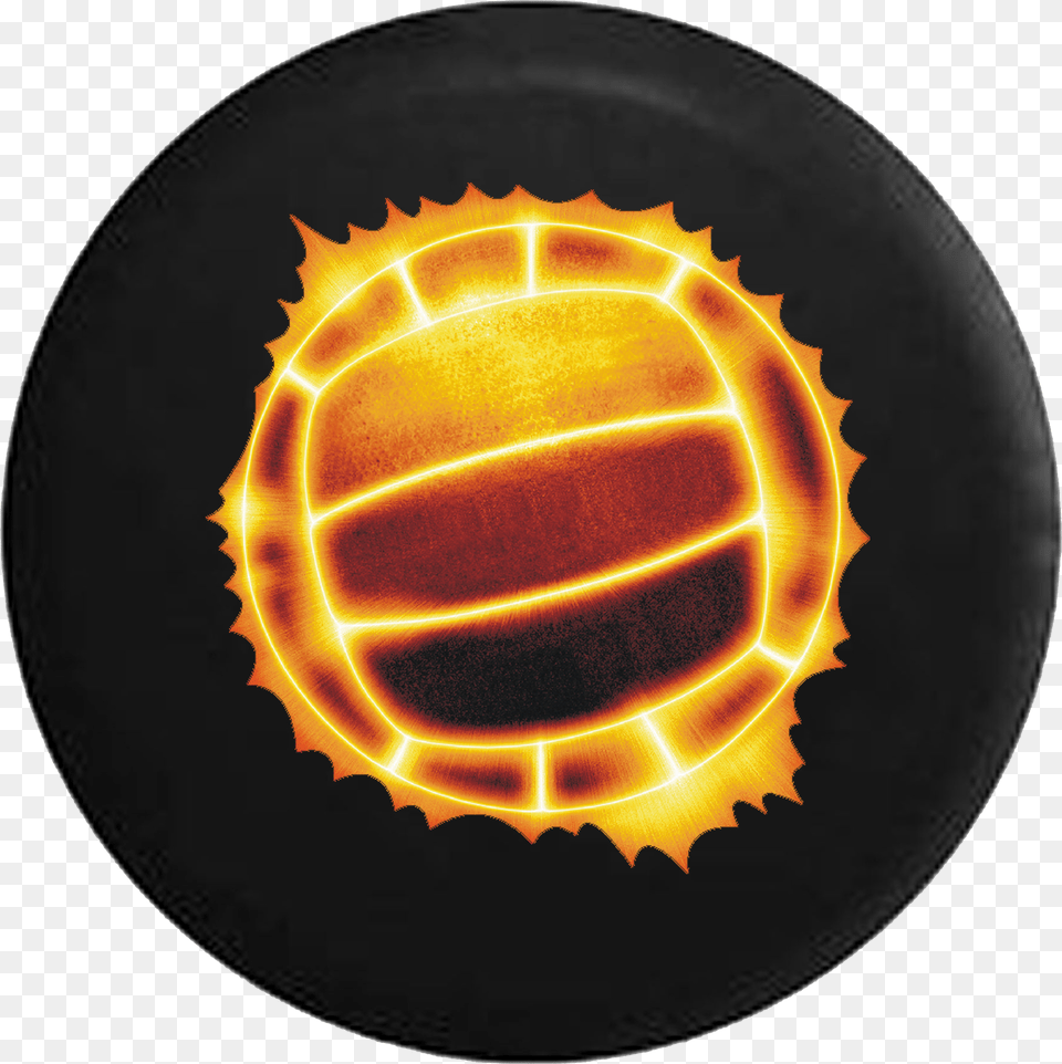 Glowing Volleyball Orange And Reds Rv Camper Spare Circle, Logo Png Image