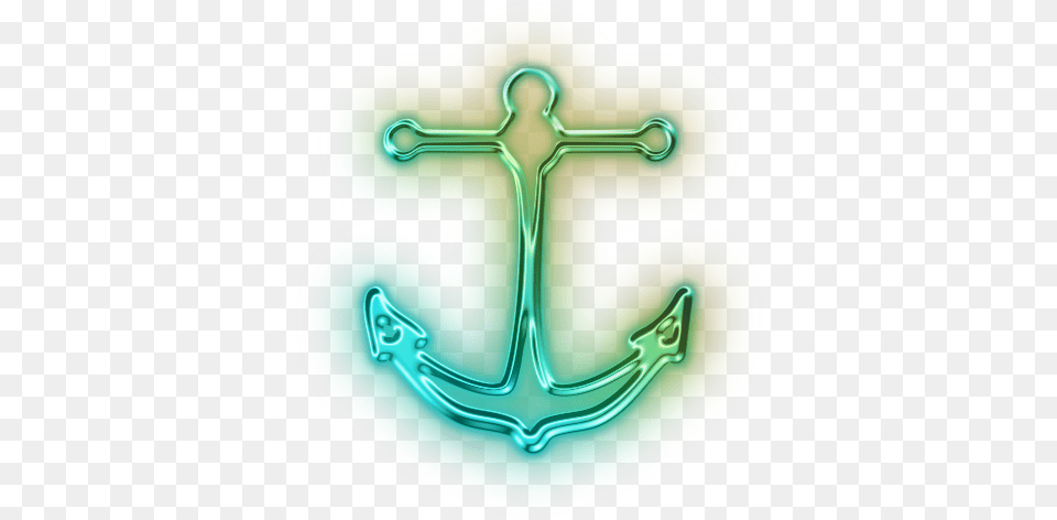 Glowinggreenneoniconsymbolsshapesanchor4 Green Anchor, Electronics, Hardware, Birthday Cake, Cake Free Png Download