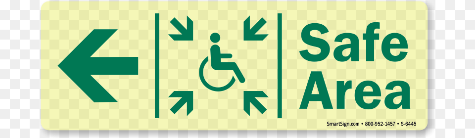 Glowsmart Directional Exit Sign Handicap Area Sign Exit Sign, Symbol, Text, Number, Person Free Png Download