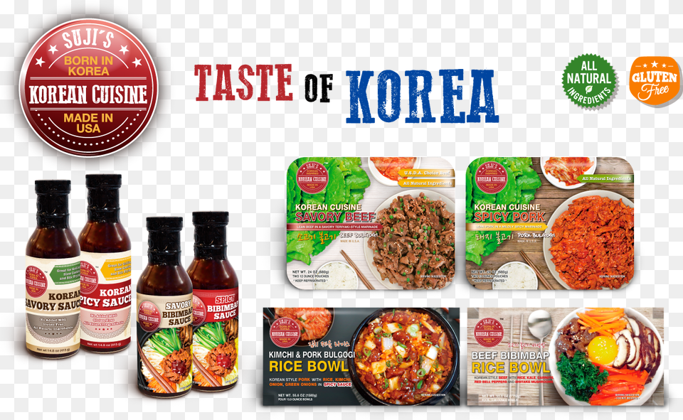 Gluten Korean Food Korean Food Products, Advertisement, Ketchup, Lunch, Meal Free Png Download