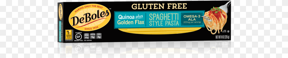 Gluten Quinoa Spaghetti With Flax Deboles Organic Spinach Spaghetti, Advertisement, Text, Food Png