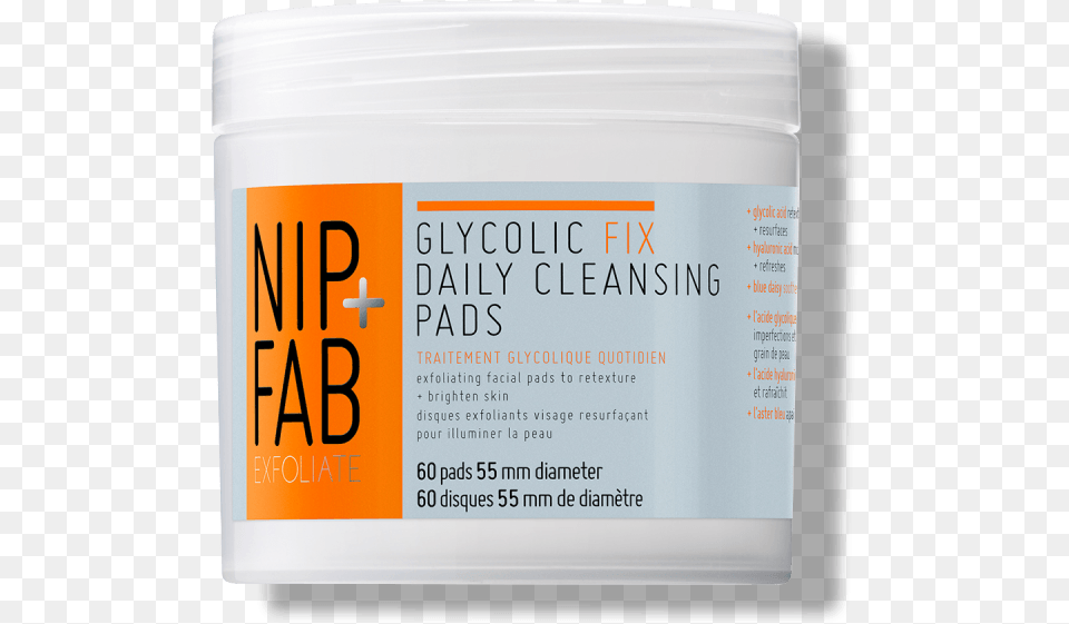 Glycolic Fix Daily Cleansing Pads Nip Fab Cosmetics, Bottle, Text Png