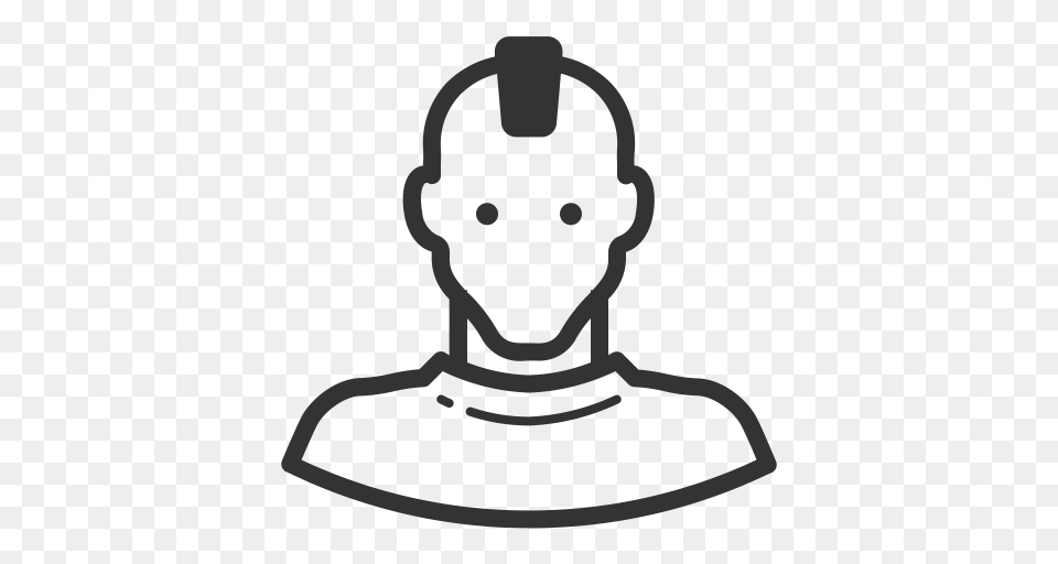 Glyph Avatar Mohawk Punk Man R Glyph Menu Icon With, Stencil, Baby, Person, Head Free Transparent Png
