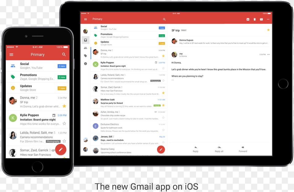Gmail And Google Calendar Get A Whole Gmail Ios, Electronics, Mobile Phone, Phone, Computer Png Image