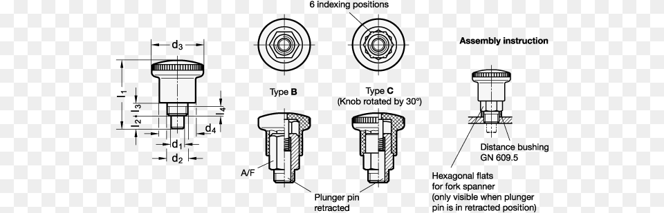 Gn 822 Ni Stainless Steel Ganter Gn822 4 B St Mini Indexing Plunger Steel, Sink, Sink Faucet, Indoors Png