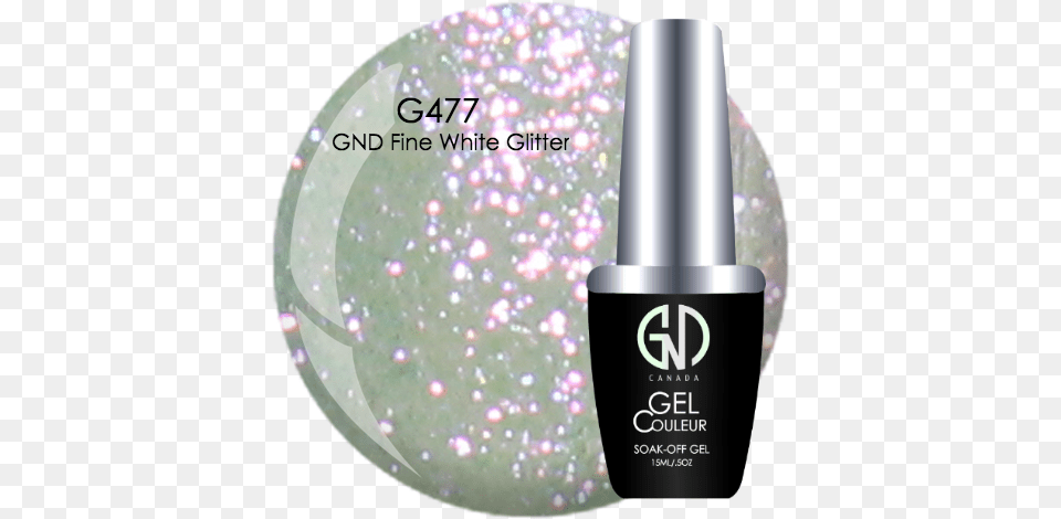 Gnd Fine White Glitter Gnd 477 One Step Gel Nail Polish, Cosmetics, Bottle, Shaker Free Png Download