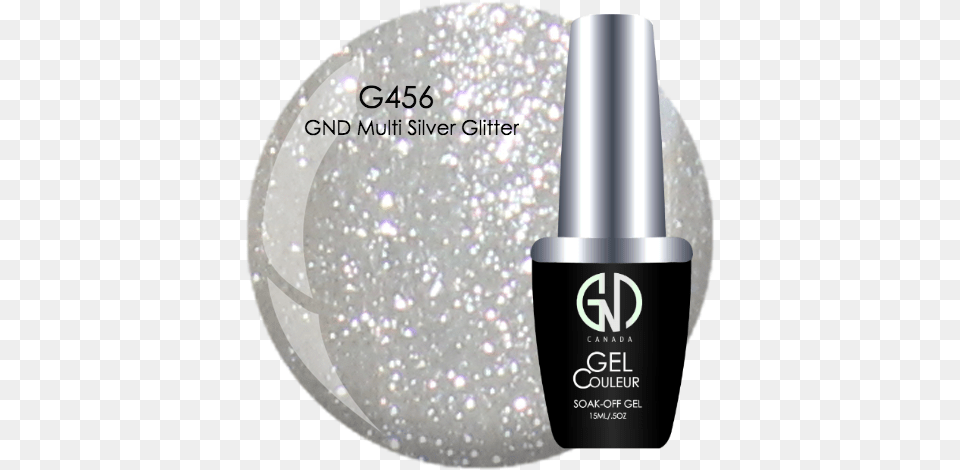 Gnd Multi Silver Glitter Gnd G456 One Step Gel Nail Polish, Cosmetics, Bottle, Shaker Free Transparent Png