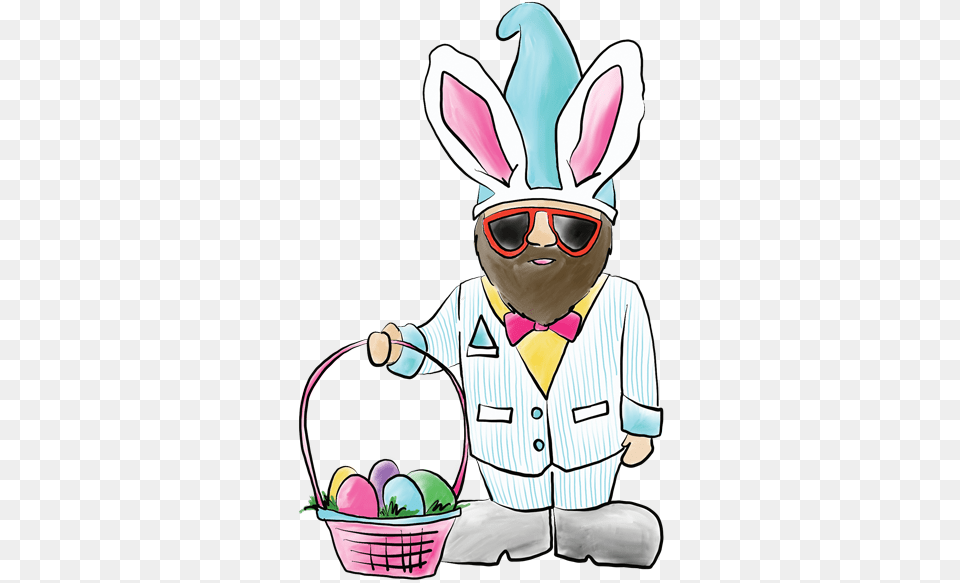 Gnick With Bunny Ears Holding Easter Basket Easter Basket, Baby, Person, Face, Head Png Image