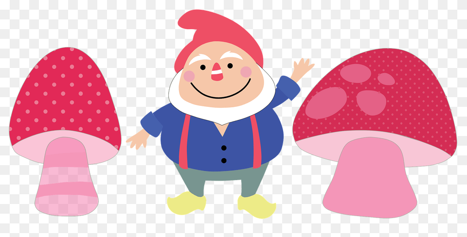 Gnome And Mushrooms Clipart, Clothing, Hat, Baby, Person Free Transparent Png