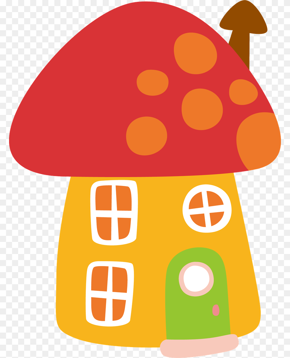 Gnome Clipart Red Mushroom Cute Fairytail Mushroom Houses Sun Cloud Transparent Png Image